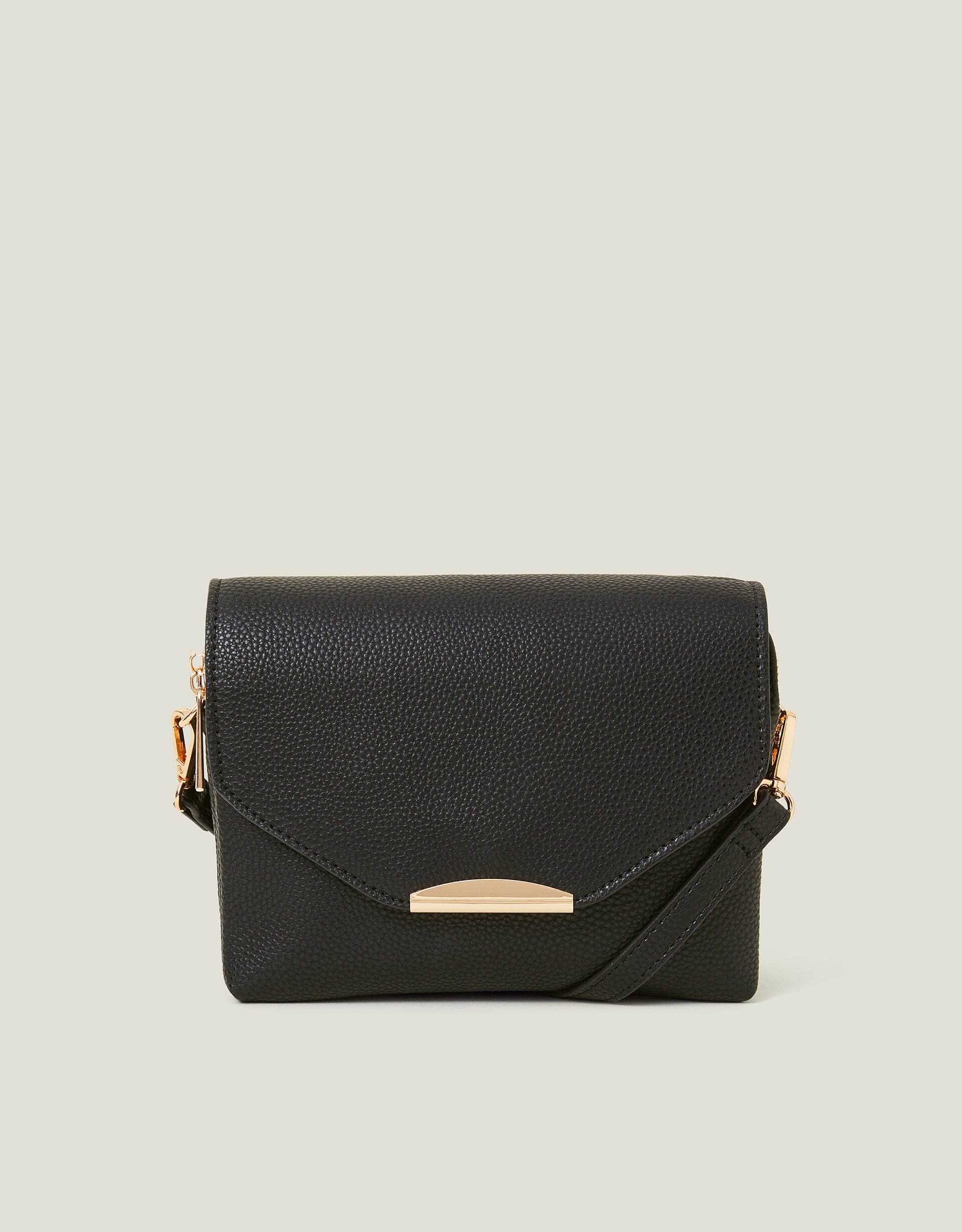 Black double zip cross body bag sale