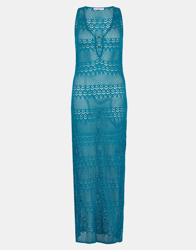Sleeveless Knitted Maxi Dress, Teal (TEAL), large