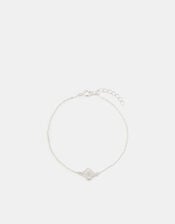 Sterling Silver Mother of Pearl Clover Bracelet, , large