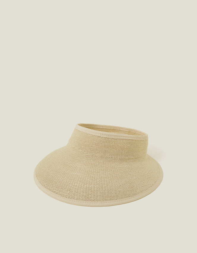Packable Woven Sun Visor Natural, , large
