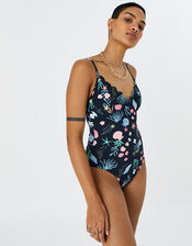 Shoreline Scallop Shaping Swimsuit, Multi (BRIGHTS-MULTI), large