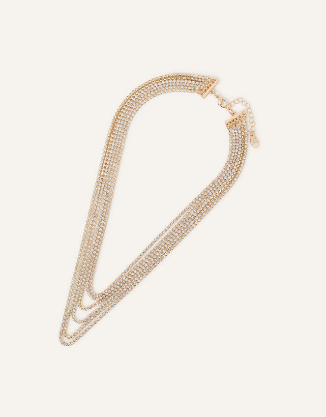 Layered Crystal Cupchain Necklace, , large