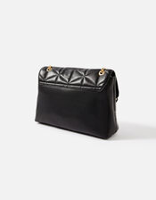 Eva Quilted Shoulder Bag, Black (BLACK), large