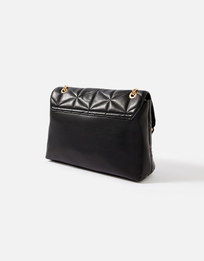 Eva Quilted Shoulder Bag, Black (BLACK), large