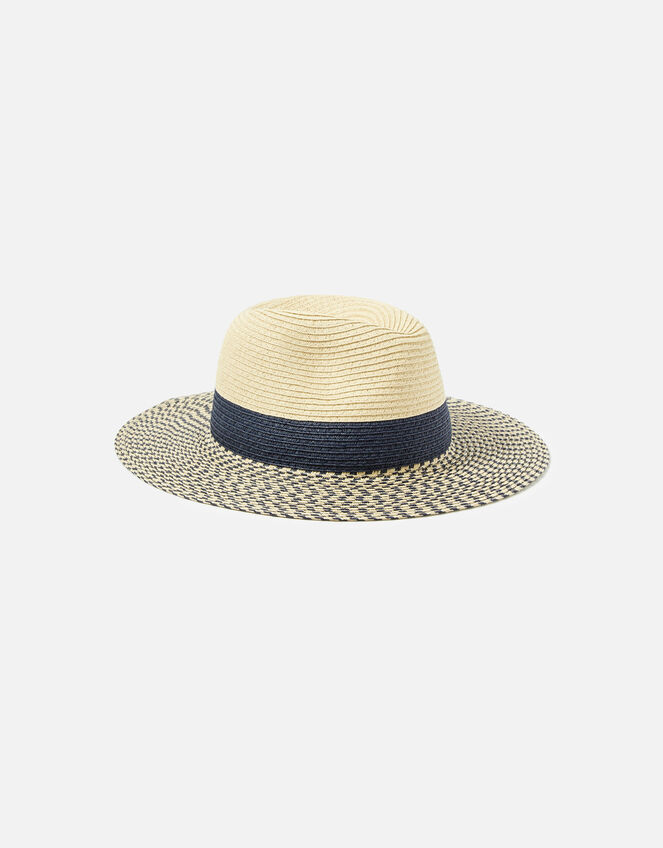 Kos Mix Weave Fedora , Blue (NAVY), large
