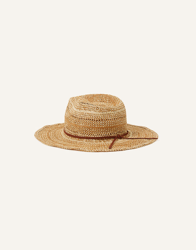 Two-Tone Weave Straw Hat, , large