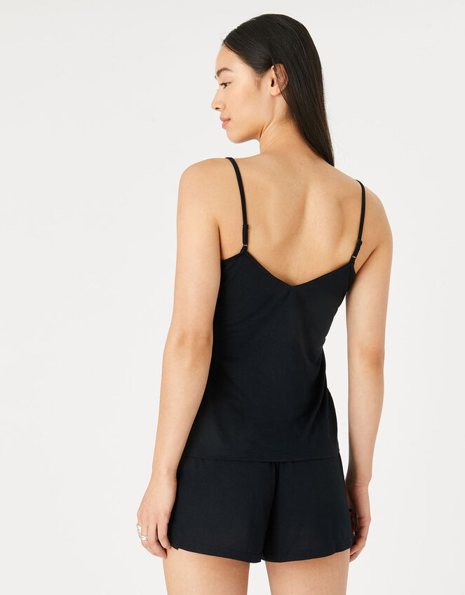 Teya Pyjama Vest and Shorts Set, Black (BLACK), large