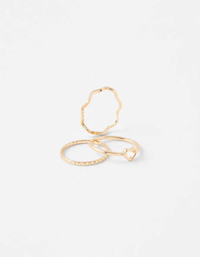 Heart Wave Ring Set, Gold (GOLD), large
