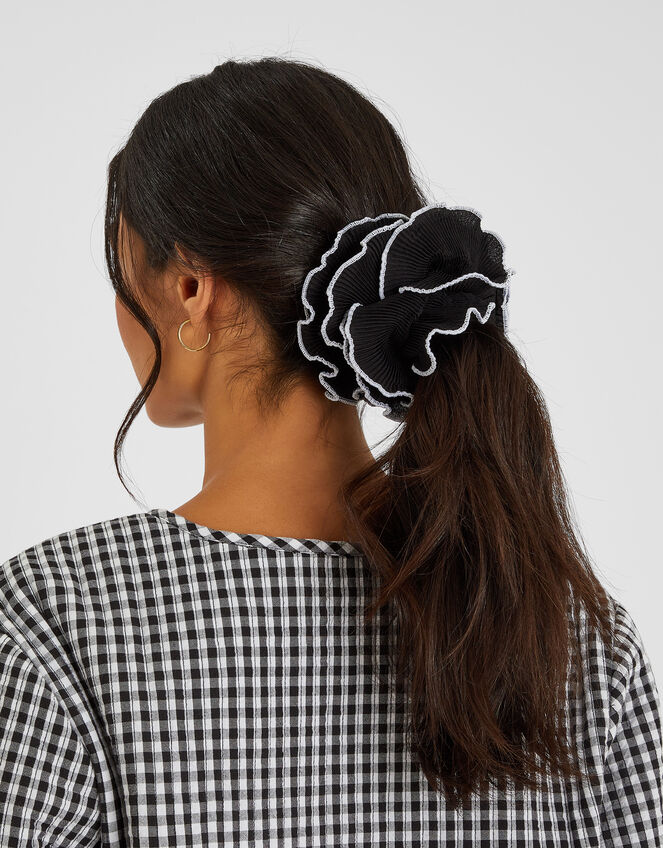Oversized Pleated Hair Scrunchie, , large