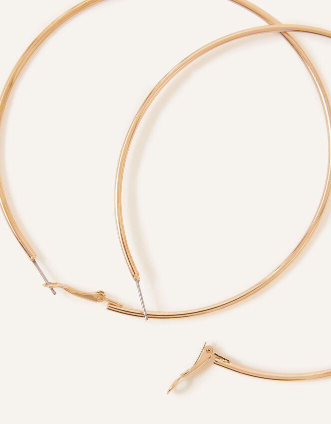 Recycled Large Simple Hoops, Gold (GOLD), large
