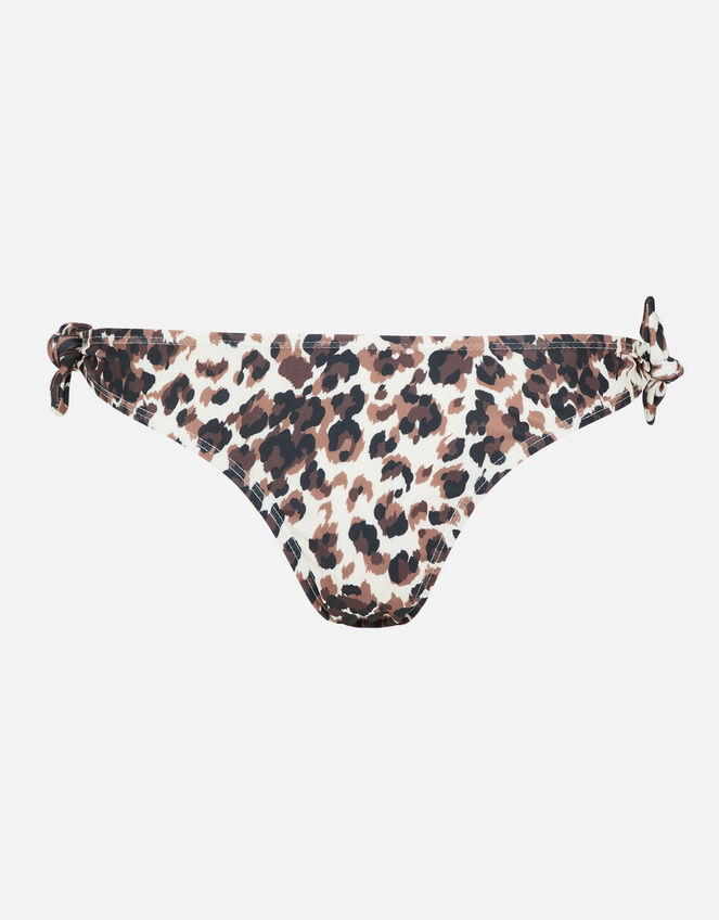 Leopard Tie Bikini Briefs, Brown (BROWN), large