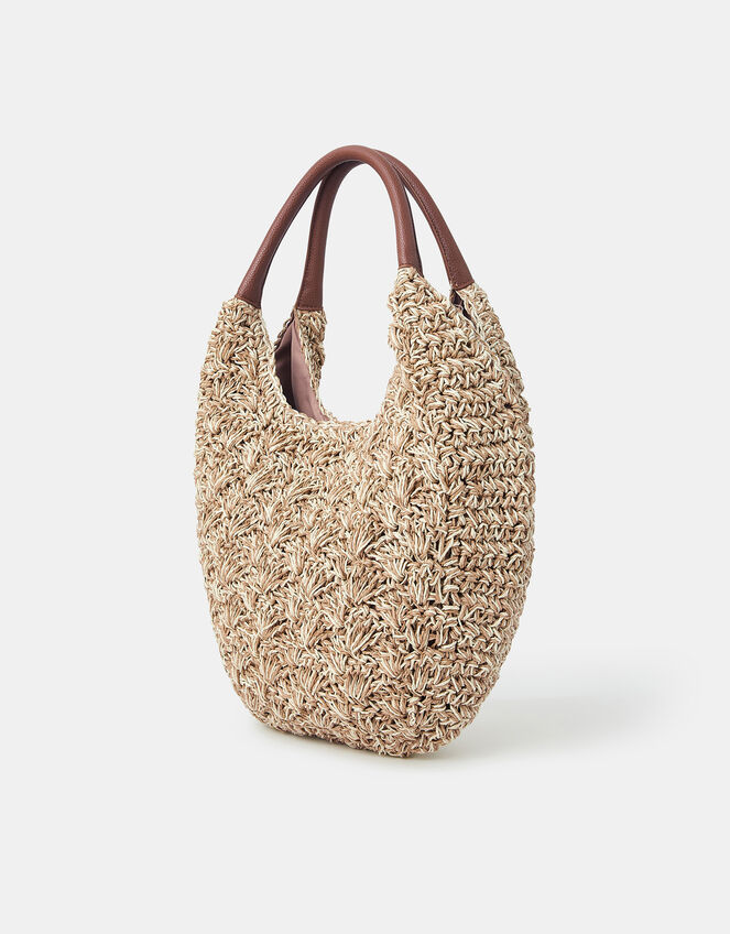 Raffia Scoop Shoulder Bag, , large