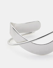 Sterling Silver-Plated Crossover Bangle Bracelet, , large