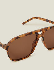 Tortoiseshell Aviator Sunglasses, , large