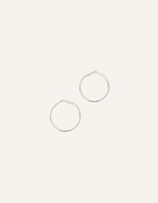 Medium Simple Hoops, Silver (SILVER), large