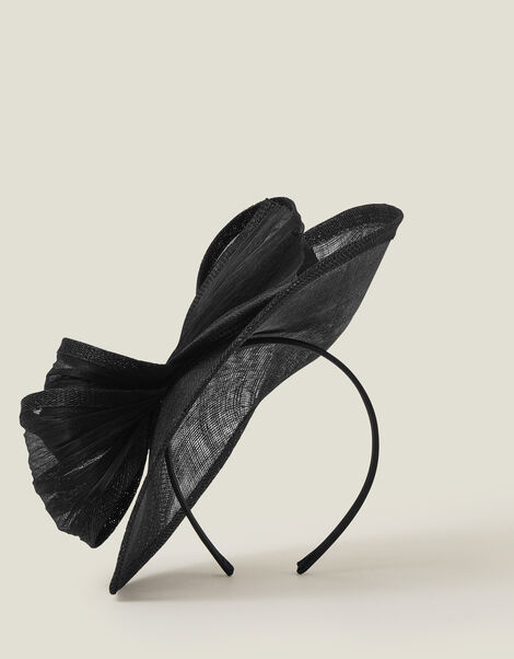 Tia Bow Fascinator, Black (BLACK), large