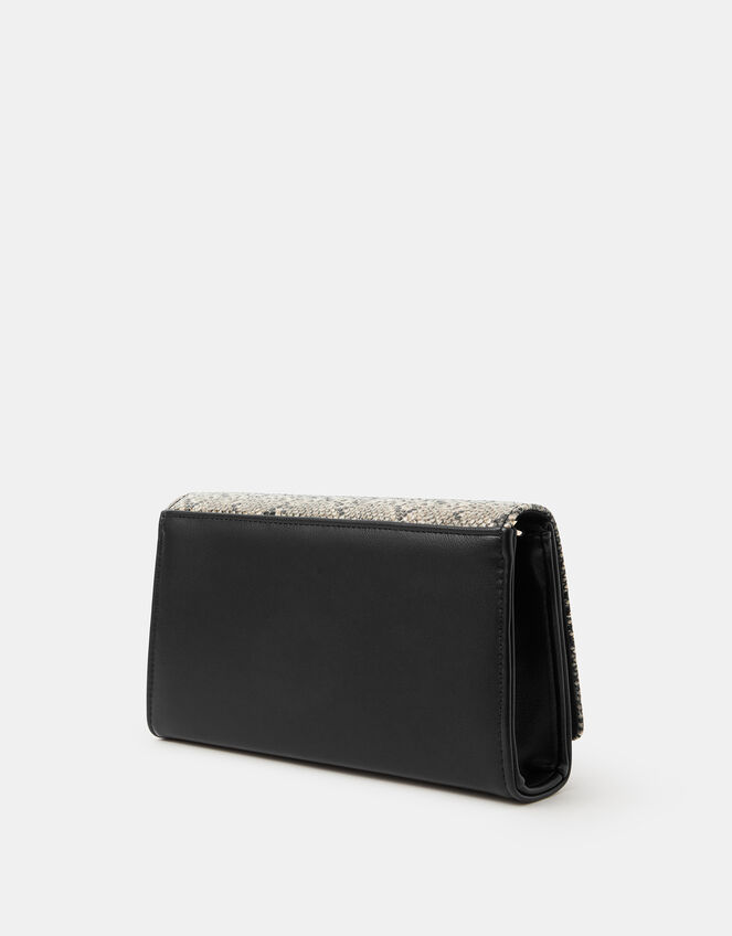 Faux Snakeskin Wristlet Clutch Bag, , large