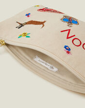 Embroidered London Make Up Bag, , large