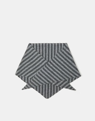 Accessorize x Good Manners Stripe Knitted Triangle Scarf, , large