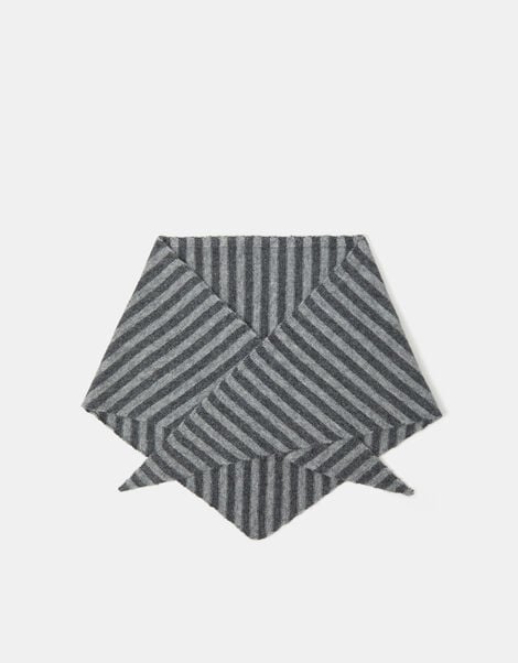 Accessorize x Good Manners Stripe Knitted Triangle Scarf, , large