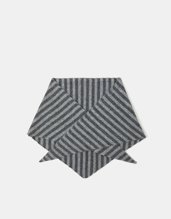 Accessorize x Good Manners Stripe Knitted Triangle Scarf, , large