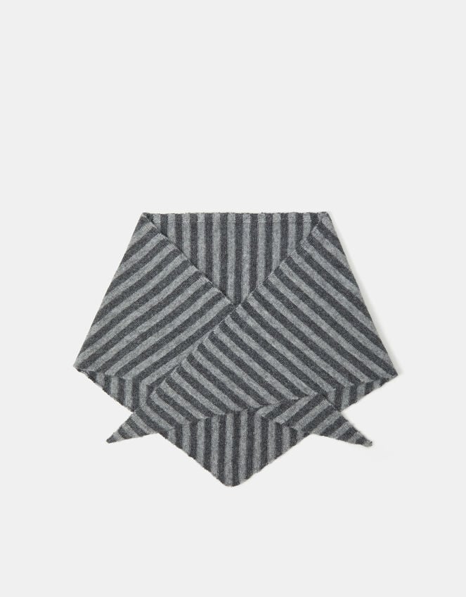 Accessorize x Good Manners Stripe Knitted Triangle Scarf, , large