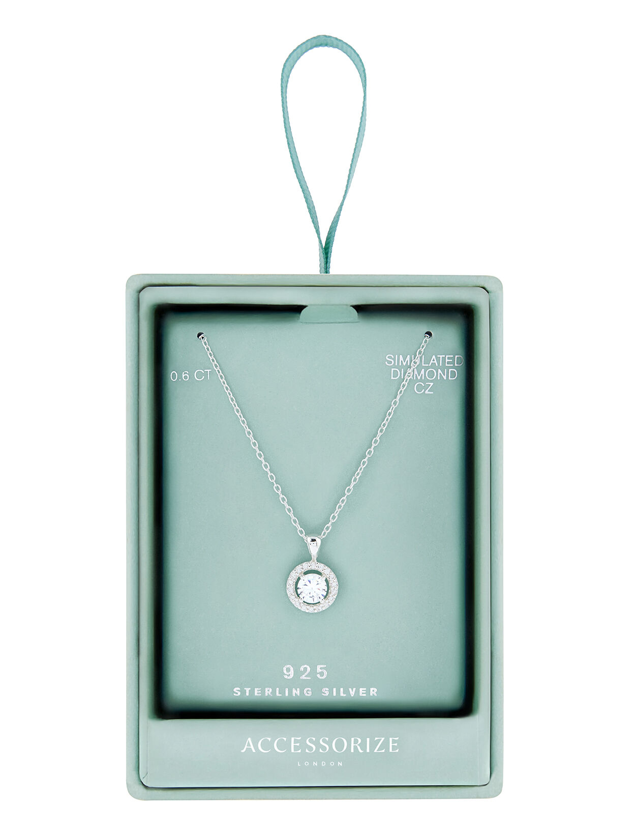 Sterling Silver Sparkle Halo Pendant Necklace Sterling silver Accessorize UK