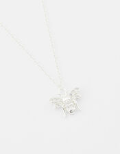 Sterling Silver Sparkle Bee Necklace, , large