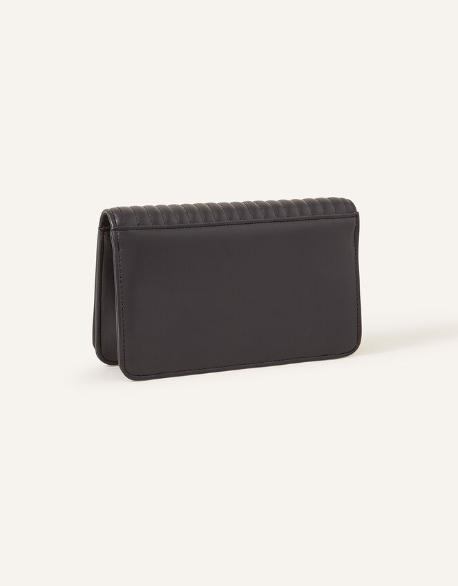 Quilted Chain Shoulder Bag, Black (BLACK), large