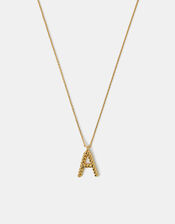 14ct Gold-Plated Twisted Initial Necklace, Gold (GOLD), large