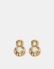 14ct Gold-Plated Round Link Drop Earrings, , large