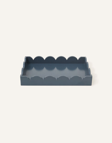 Medium Scallop Tray, Blue (PETROL), large