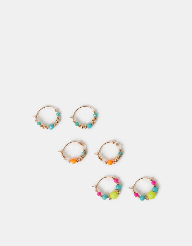 3-Pack Beaded Mini Hoop Earrings, , large