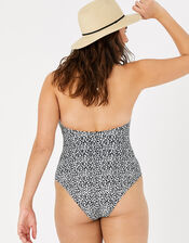 Bobbi Spot Bandeau Swimsuit, Black (BLACK WHITE), large