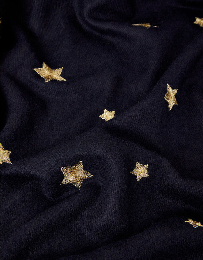 Star Embroidered Blanket Scarf, , large