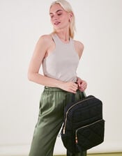 Quilted Nylon Laptop Backpack, , large