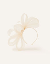 Sofia Crin Bow Sinamay Band Fascinator, Natural (CHAMPAGNE), large