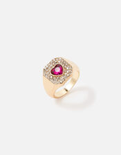 New Decadence Heart Coin Signet Ring, Pink (PINK), large