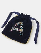 Initial Velvet Drawstring Pouch, Multi (MULTI), large