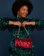 Sequin Chain Shoulder Bag, , large