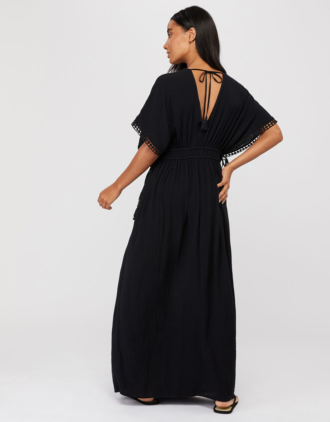 Plunge Maxi Dress, Black (BLACK), large