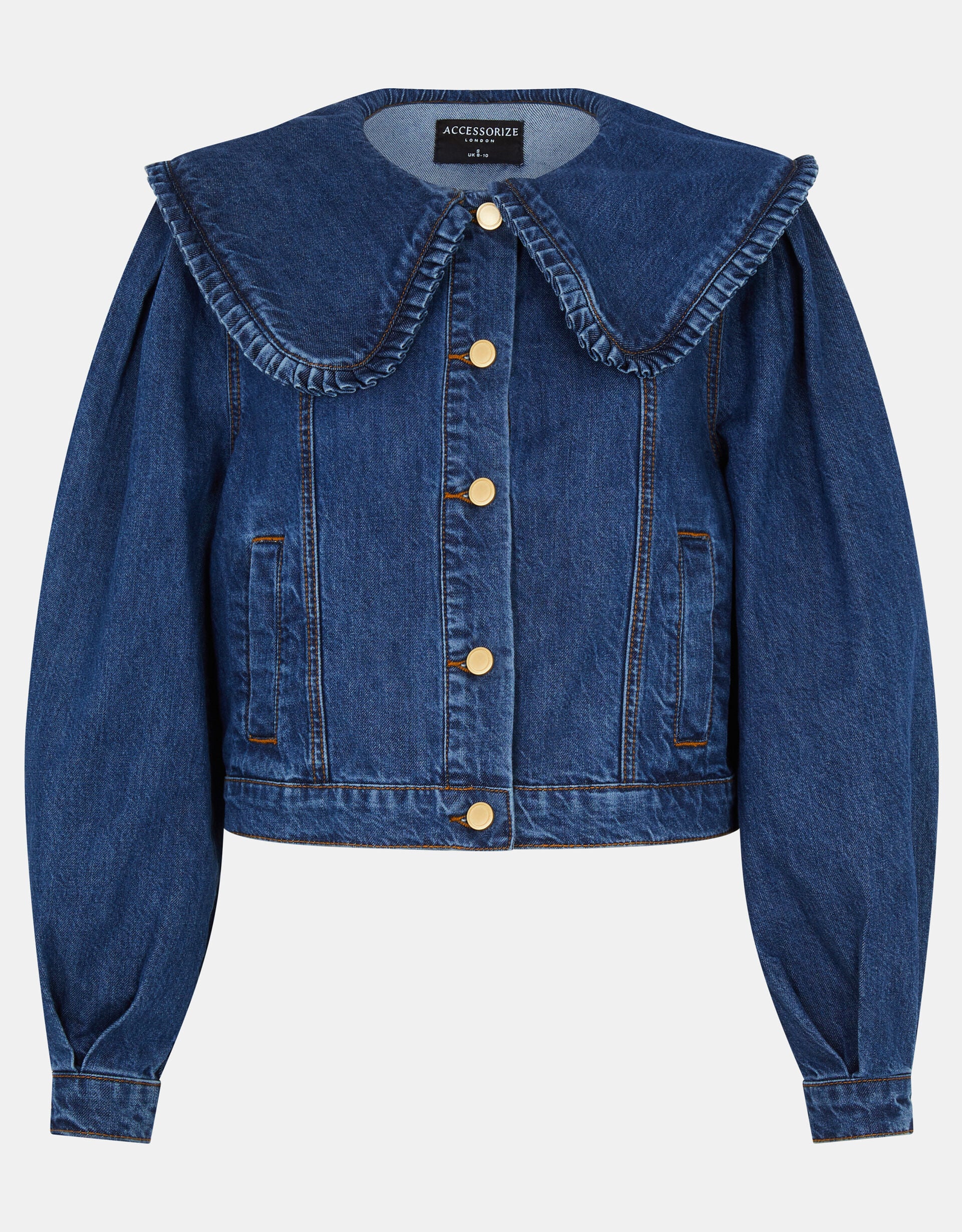Frill Collar Denim Jacket Blue | Jackets | Accessorize UK