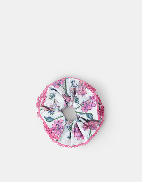 Extra Large Floral Print Scrunchie, , large