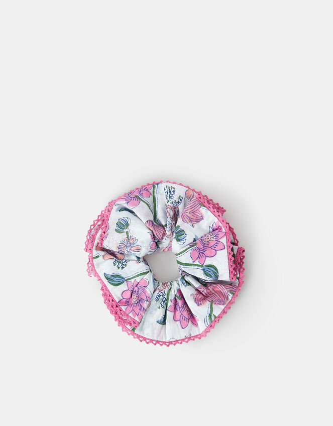 Extra Large Floral Print Scrunchie, , large