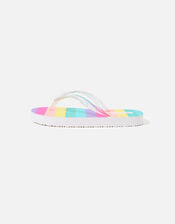 Girls Rainbow Stripe Flip Flops, Multi (BRIGHTS-MULTI), large