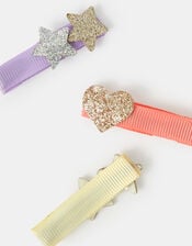 3-Pack Girls Star Salon Hair Clips, , large