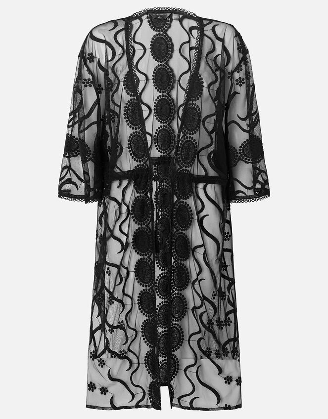 Lace Kimono, Black (BLACK), large