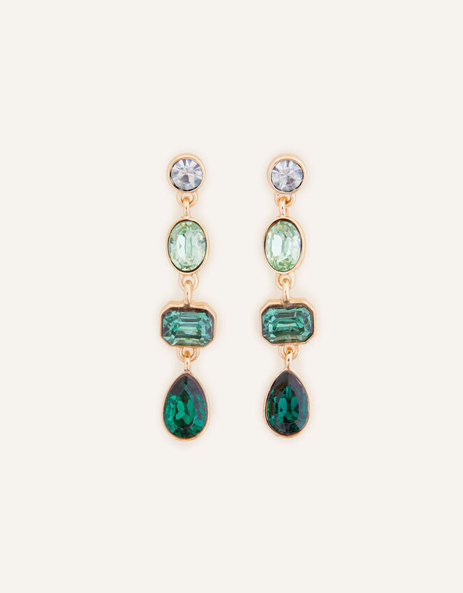 Eclectic Stones Long Earrings, Green (GREEN), large
