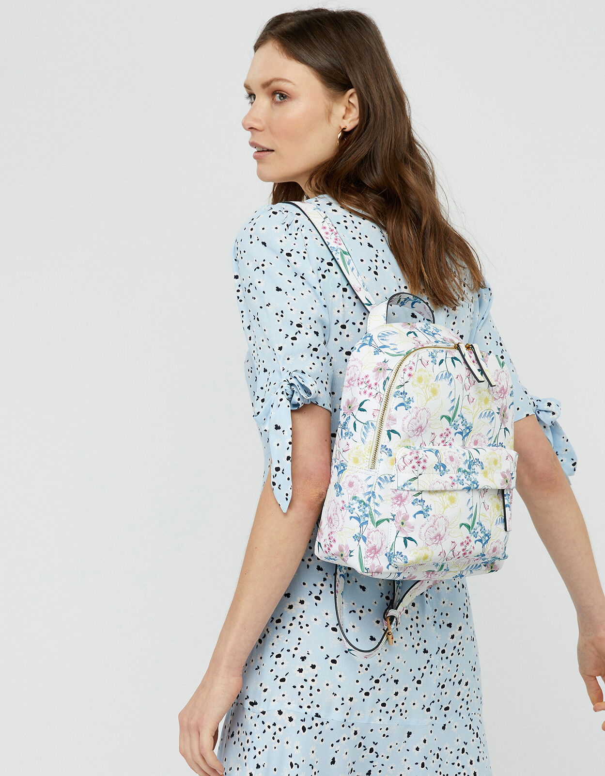 Rosie Floral Print Compact Backpack