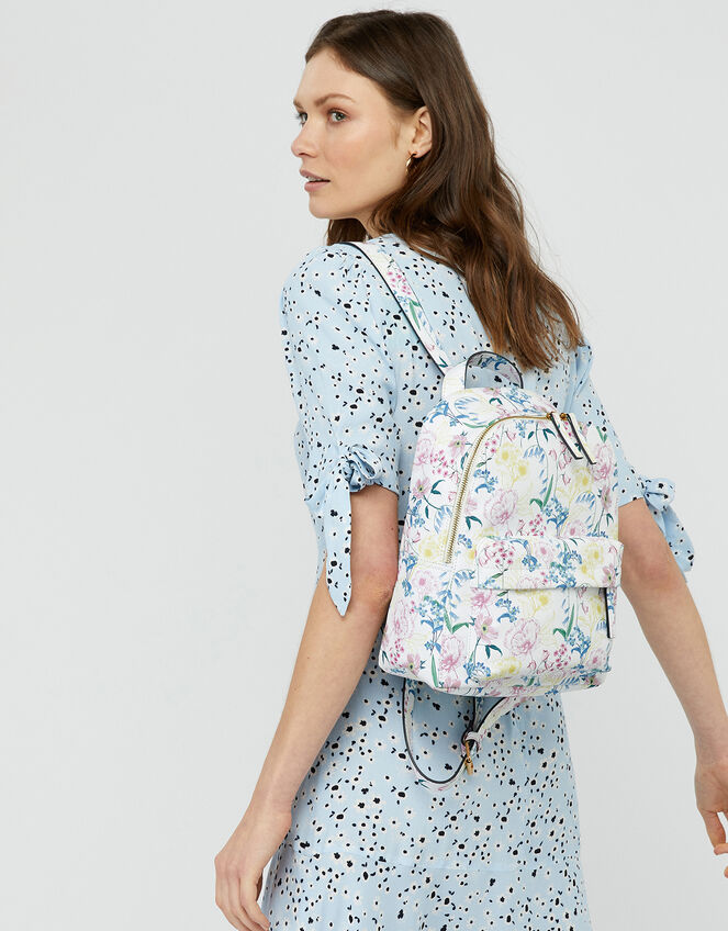 Rosie Floral Print Compact Backpack, , large